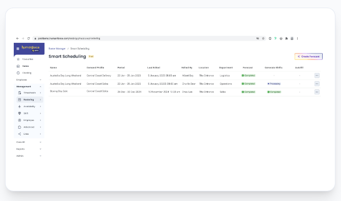 Smart Scheduling product screenshot
